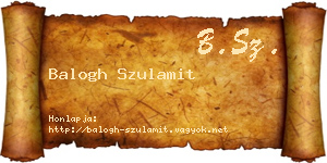 Balogh Szulamit névjegykártya