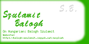 szulamit balogh business card